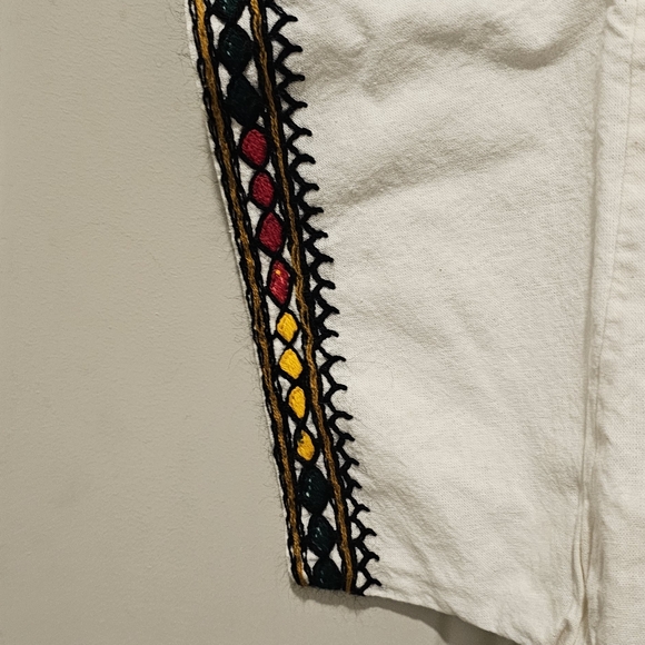 Ethiopian Tradotional  White Embroidered Lion Shirt Size L LIKE NEW - Picture 6 of 6